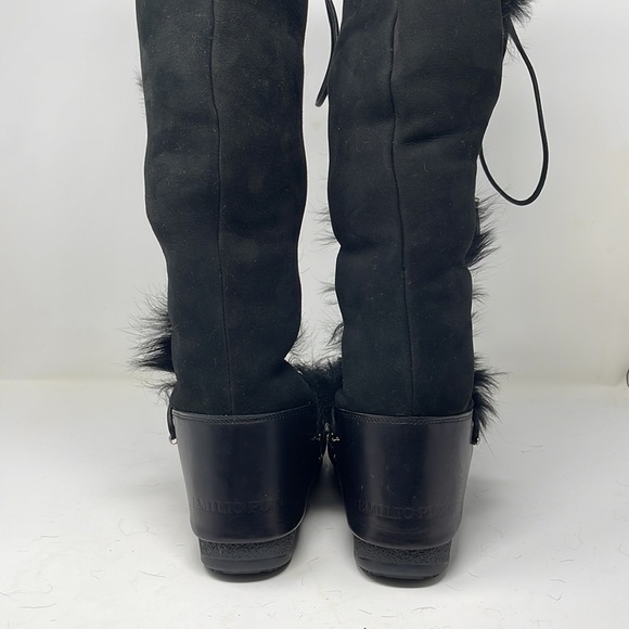 Emilio Pucci Black Shearling Winter Boots - Picture 7 of 11